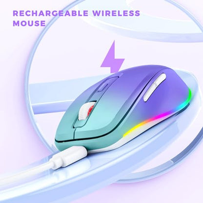 PEIOUS Wireless Mouse Jiggler, LED Mouse with Built-in Mouse Mover, Purple - color: Gradient Purple