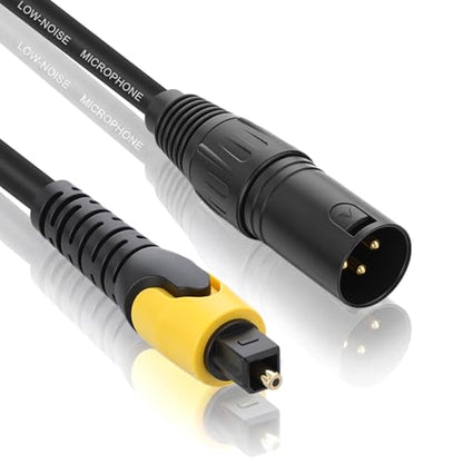 Sabary 192KHz DAC Optical to XLR Converter, 3.3 Ft Optical Cable to Unbalanced Male XLR Audio Cord Adapter, Digital to Analog Audio Converter for HDTV, DVD, Set-Top Boxes