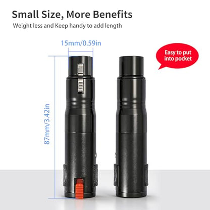 1/4 TRS 6.35mm AUX Female to XLR 3-Pin Adapter XLR Female 2Pcs, Black with Lock Converter Plug Cable Connector，Nickel Plated Zinc Alloy Shell, All Copper Pin Socket Black and Silver - color: Black