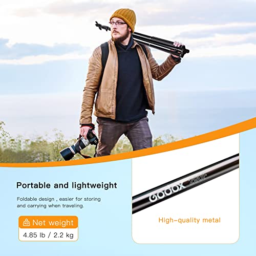 Godox Heavy Duty Aluminum Photography Light Tripod Stand for Studio Photography Lighting, Backgrounds, Monolights, Strobe Flash - 286CM, 112 Inches - size: 112 Inches