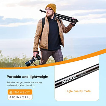 Godox Heavy Duty Aluminum Photography Light Tripod Stand for Studio Photography Lighting, Backgrounds, Monolights, Strobe Flash - 286CM, 112 Inches - size: 112 Inches