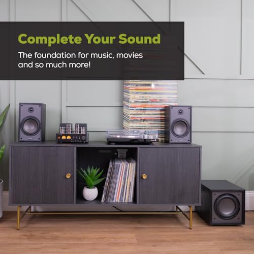Dayton Audio Classic CS1200 – 12" 200W Powered Subwoofer with Class-D Amplifier, Deep Bass and Clean Design for Home Theater & Music – Black - size: 12in