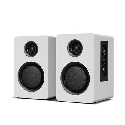 Computer Speakers, Bluetooth 5.3, USB-C, AUX/RCA, 3-Inch Woofer, White - color: White