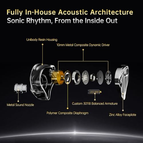 CCA Xyrra Dual Driver in-Ear Monitor Headphones,1DD+1BD HiFi IEM Earphones,Wired Gaming Earbuds for Gamers Musicians - color: Silver, style: Without Mic,USB-C