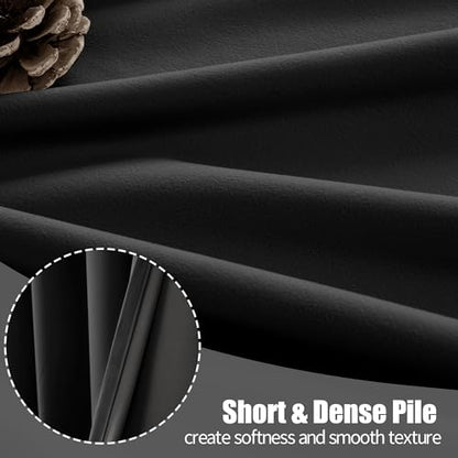 YoungsTex Black Velvet Blackout Curtains with Grommet 84 Inch Long 2 Panels | Room Darkening Drapes for Bedroom Living Room Privacy, 52 X 84 Inch - color: Black, size: 52"W x 84"L (Pack of 2)