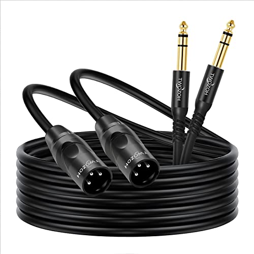 Twozoh XLR Male to 1/4 Inch Jack TRS Cable 3.3FT 2 Pack, Balanced 6.35mm Plug to 3 pin XLR Male, Quarter inch to XLR Stereo Guitar Cable (Professional/HiFi) - color: Male 2-PACK, size: 3.3FT