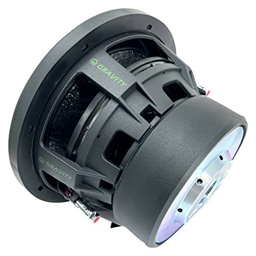 Gravity 1x 10 Inch 2000 Watt Car Audio Subwoofer w/ 4 Ohm DVC 10" Sub - Single - Feature Dual Voice Coil, Thick Magnet, Design for Car, ATV, Van, High Performance Car Show - size: 10 inch GW 4Ω