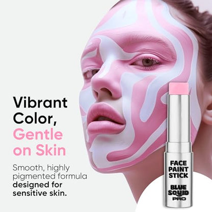 Blue Squid PRO Pastel Pink Face Paint Stick - Waterproof Body Paint for Adults & Kids Pink Eye Black Baseball, Eyeblack Softball -Hypoallergenic TwistUp NonToxic Makeup Stick for Cosplay, Sports & SFX - color: Pastel Pink
