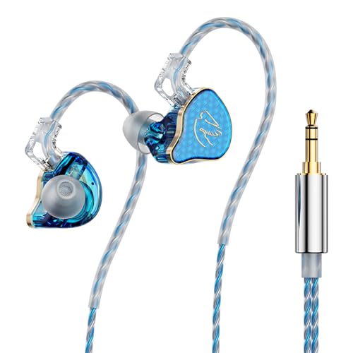 In Ear Monitor Headphones Hybrid 1BA+1DD HiFi Deep Bass IEM Earphones Blue - color: QT820-Blue no Mic