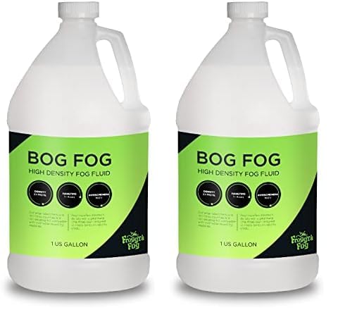 Froggy's Fog Bog Fog Juice, High-Density, Long-Lasting Fog Fluid for Water-Based Fog Machines, Perfect for Professional and Home Haunters, Theme Parks, and Lighting Designers, 1 Gallon (Pack of 2) - size: Gallon (Pack of 2)