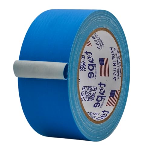MAT Gaffer Tape Light Blue Low Gloss Finish Film, 2 inch x 60 Feet, Residue Free, Non Reflective, Secure Cords to Stages, Great for Concerts or Trade Shows, Weddings, & Floor Marking - color: Light Blue