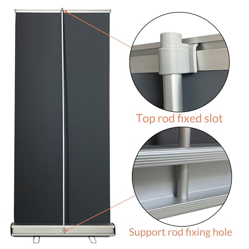 33.5"x80" Retractable Roll up Banner Stand，with heavy-duty base and Padded Carrying Bag ，for Trade Shows, Conferences, Promotional Events (STAND ONLY) - size: 33.5"