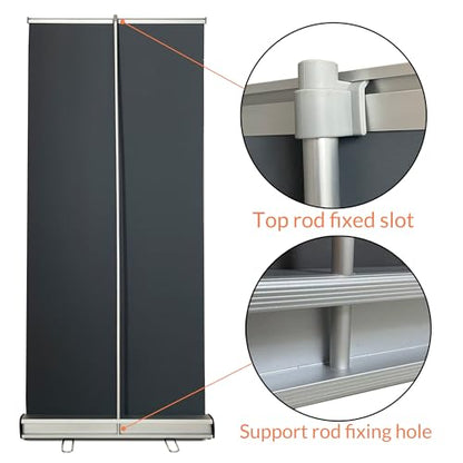 33.5"x80" Retractable Roll up Banner Stand，with heavy-duty base and Padded Carrying Bag ，for Trade Shows, Conferences, Promotional Events (STAND ONLY) - size: 33.5"