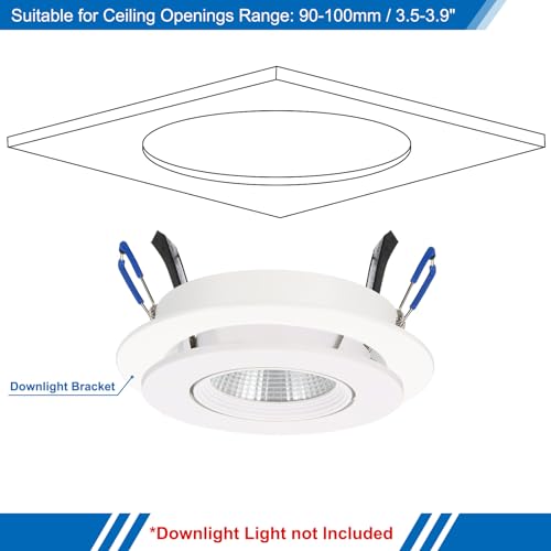 PATIKIL 7W 4.3" OD 3" ID Light Trim Ring, 2pcs Downlight Mounting Bracket Circular Light Cover Light Fixture for Ceiling Wall Recessed Can Downlight, Black - color: Black, size: 4.3" x 3"