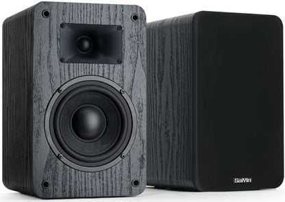 Saiyin 5" Woofer Passive Speaker, 40W x 2, 20mm Silk Dome Tweeter, 4 Ohm | Stereo Speakers with Enhanced Vocal Clarity, Passive Bookshelf Speakers for Home Audio, Receiver or Amplifier Required