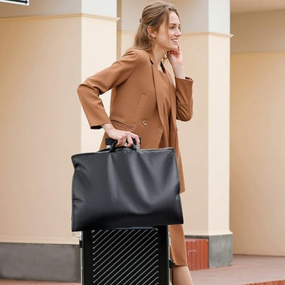 Suit Garment Clothes Travel Bag: 54 inch Lightweight Foldable Black Short Fabric Breathable - Hanging Storage Cover Pockets Zipper for Men - Wardrobe Carry Coat Jacket Uniform Tuxedo Shirt - size: 54"1Pack