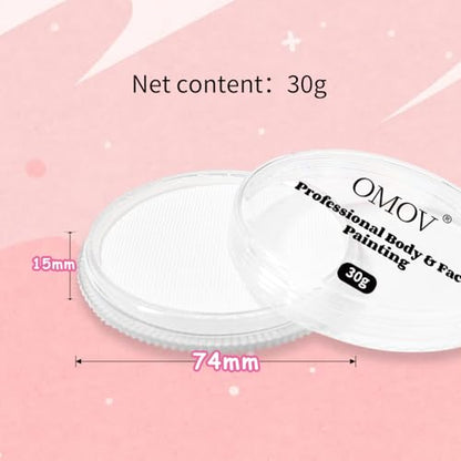 White Face Paint 30g (1oz) Non-Toxic, Water Activated Face Painting Kit for Kids Adults, SFX Makeup Facepaint Palette for Halloween vampire, Christmas , Cosplay, Theater Party, Joker Costume - color: White