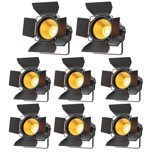 200W Dual-Color COB Stage Lights, 3200K-6500K Adjustable Warm and Cool White Par Can Lights Spotlights with DMX Control, Uplights for Weddings Events Theaters Indoor Outdoor(8-Pack) - size: 8 Pack