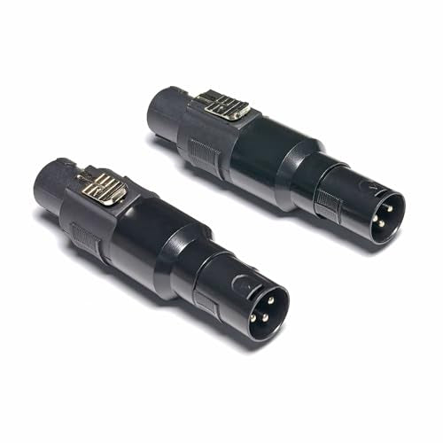 WJSTN 3pin XLR to Speakon Adapter, Black, Professional Connector, 2 Pack, for PA Systems, DJ Equipment, Amplifiers, Mixing Consoles (Speakon Male to XLR Male) - style: Speakon Male to xlr Male