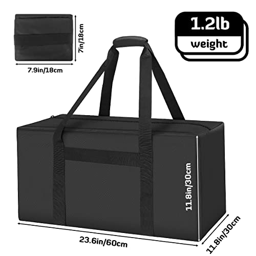 INFANZIA 24in Large Travel Duffel Bag, 600D Water Resistant Foldable, 56L | Sport Luggage Bag with Upgrade Zipper, Foldable Equipment Storage Bag, for Moving Camping Tent Tripod Fishing - size: 24x12x12 inch