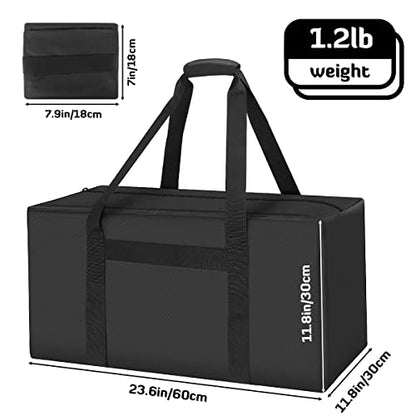 INFANZIA 24in Large Travel Duffel Bag, 600D Water Resistant Foldable, 56L | Sport Luggage Bag with Upgrade Zipper, Foldable Equipment Storage Bag, for Moving Camping Tent Tripod Fishing - size: 24x12x12 inch