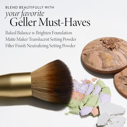 LAURA GELLER Full Face Powder Makeup Brush with Wooden Handle in Midnight Black – Foundation, Setting Powder, Blush, Bronzer, Highlighter and Luminizers – Sheer, Even Application and Blending Makeup - style: 07 Full Face Powder Makeup Brush