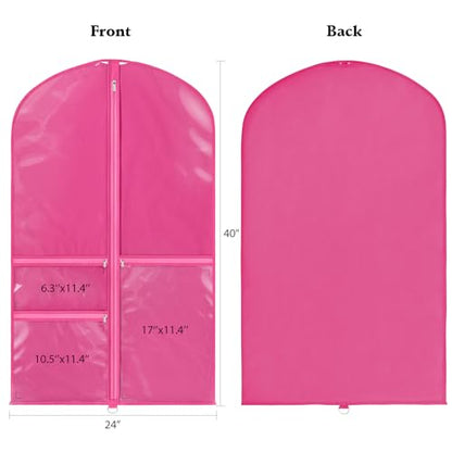 Univivi 40 Inch Dance Costume Garment Bags for Dancers, Rose Red, 4 Pack - color: Rose Red, size: 4 Pack