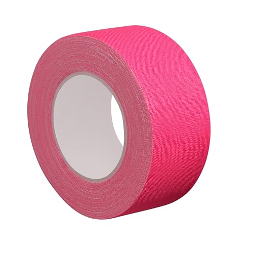 Spike Tape Wide UV Reactive Tape (1.18”x 32.8 Ft) Pink Neon Gaffer Tape for Floor Glow, Party Festival Decoration, Grid Floor, Color Coding, Costume Crafts, Whiteboard - color: Pink