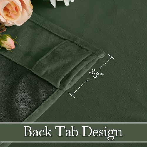 RYB HOME Army Green Velvet Curtains 84 inches for Bedroom Living Room - color: Army Green, size: 52"W x 84"L (Pack of 2)