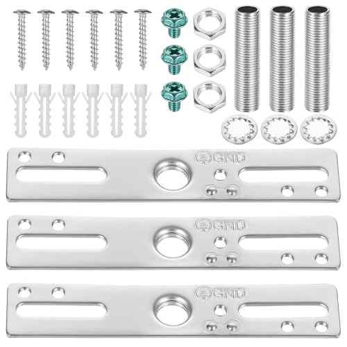 3 Pack Ceiling Light Fixture Mounting Bracket Kit, 4 Inch Light Crossbar Mounting Bracket Universal Lamp Fixture Hardware Set Lighting Crossbar Kit for Chandelier Wall Lights with Screws