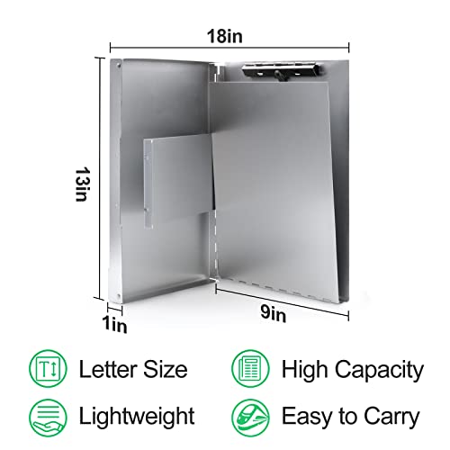 Sunnyclip Aluminum Clipboard with Storage (Letter Size), Metal Recycle Form Holder Portfolio Binder with Clip Inside Posse Box, for Office Business Medical Professionals Stationer - size: Letter Size 13 x 9 x 1 in