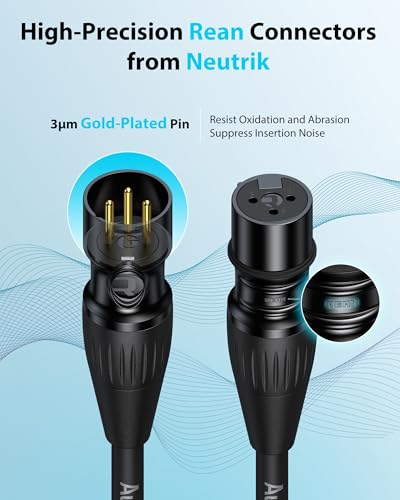 AA AUDIO ACCESSORY XLR Female to 1/4 Cable with XLR Cable 6ft Bundle, Rean Connectors from Neutrik, Kevlar-Reinforced Nylon Braided TRS to XLR Cable, Balanced Quarter Inch to XLR Female Cable, OFC - size: 6ft, style: XLR Female to 1/4 & XLR Cable