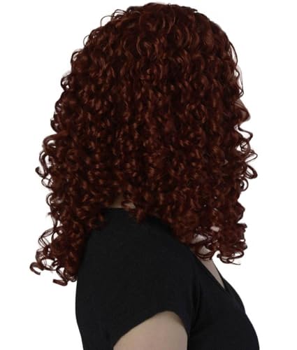 Women's Curly Hair Auburn Color Wig, Good Witch Women's Scarecrow Costume Wig, Breathable Capless Cap Design, Synthetic Fiber Hair Wig