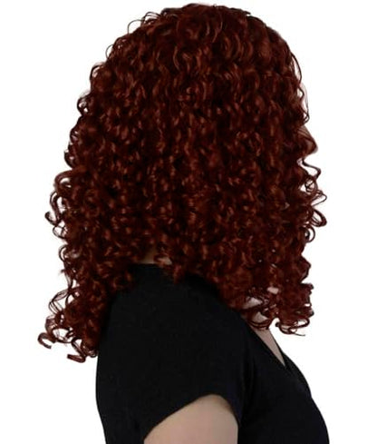 Women's Curly Hair Auburn Color Wig, Good Witch Women's Scarecrow Costume Wig, Breathable Capless Cap Design, Synthetic Fiber Hair Wig