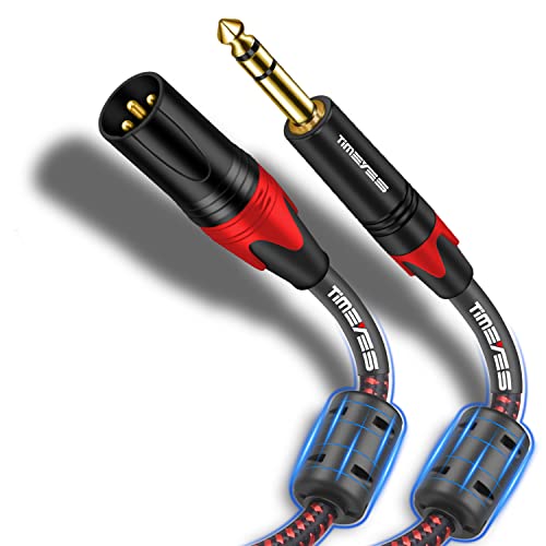 XLR to 6.35 Jack Cable, 2M 1/4" TRS to XLR Male Balanced Mic Cable, Male XLR to 1/4 Inch 6.5mm Male Audio Cord, TRS 6.35mm to XLR Male Balanced Microphone Cable Quarter Inch to XLR Plug 6FT - size: 2M/6FT