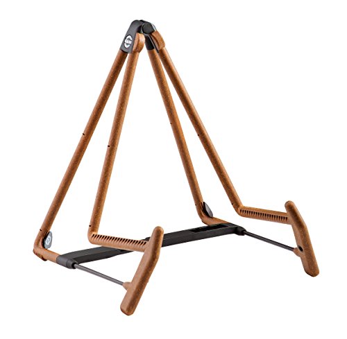 K&M König & Meyer 17580.014.95 Heli 2 Acoustic Guitar Stand | Folding A-Frame for Acoustic Guitars | Adjustable & Collapsible | Sturdy & Durable | Pro’s Choice | German Made Cork Infused Rubber - color: Cork