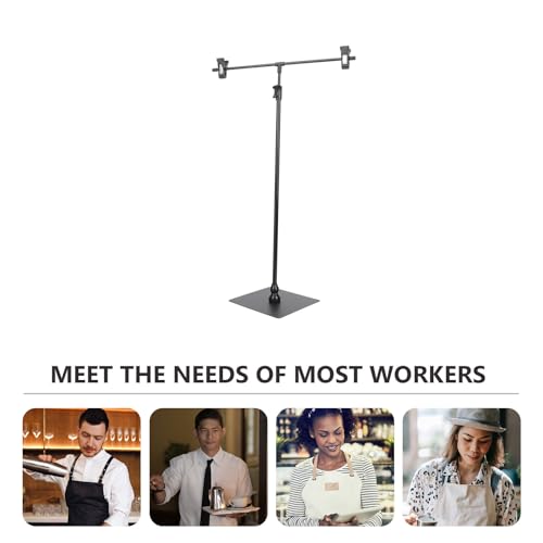 Zerodeko Adjustable T Shape Poster Stand Retractable Poster Stand Display with Clip Height Adjustable Advertising for Tabletop Store Counter Sign Holder