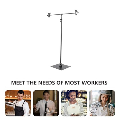 Zerodeko Adjustable T Shape Poster Stand Retractable Poster Stand Display with Clip Height Adjustable Advertising for Tabletop Store Counter Sign Holder