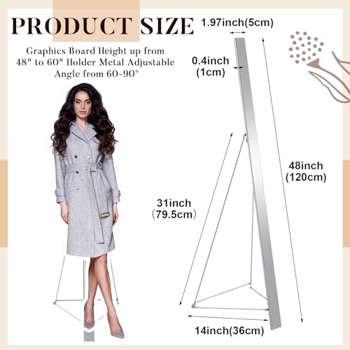 Hicarer 48'' Foam Poster Board Display Stand for Restaurant Business | Heavy Duty Floor Easel Sign Holder, Outdoor Adjustable Banner Stand, Holds Large Format Posters, Stable Tripod Structure
