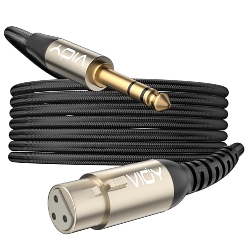 VIOY XLR to 1/4 Cable 32.8FT, 6.35mm TRS to XLR Female Balanced Mic Cord - size: 32.8FT