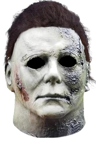 LAMZZP Halloween Horror Mask Scary Halloween Latex Full Head Masks - color: Grey-black
