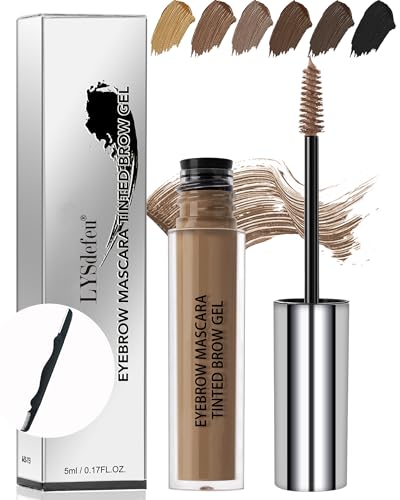 Waterproof Tinted Brow Gel- Long Lasting SmudgeProof Liquid Eyebrow Makeup, Eyebrow Mascara Tinted Brow Glue, Eye Brow Filler, Volumizing Enhance Brow Mascara,With Brow Razor,Gift for Women- 03Brown - color: 03# Brown