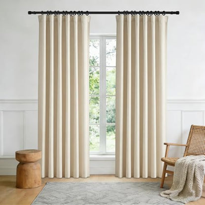 Room Divider Blackout Curtain Track Curtains Wall Dividers Panels Screen for Living Rooms Bedroom Office Privacy Partition Separation, W52 × L108 Inch,1 Panel, Beige - color: Beige, size: 52"W x 108"L (Pack of 1)