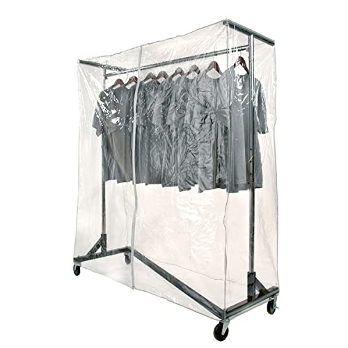 Econoco Commercial Rolling Z-Rack with Zippered Protective Garment Cover - color: Black, style: Z Rack with Garment Cover