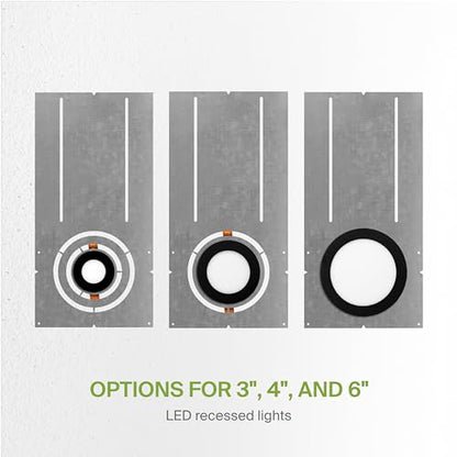 ASD 24 Pack 18 Inch New Construction Mounting Plate Round Hole - 3/4/6 Inch Flat Galvanized Steel Wafer Light Rough In Plate, Universal Light Fixture Mounting Bracket for LED Recessed Lighting - color: Asymmetric Long 3-4-6", size: 24 Pack
