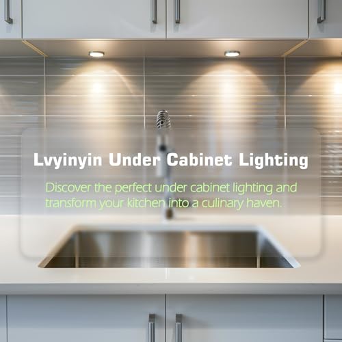 Small LED Puck Lights for Uplight or Downlight, 120V Hardwired & Plug in Cabinet Lights Kit, Wireless RF Remote Control Dimmable, Daisy Chained Linkable, White Wires, Daylight, 12 Lights - color: 12 Lights, Daylight