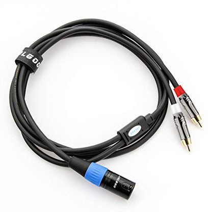 JOLGOO Unbalanced Dual RCA to XLR Male Y Splitter Patch Microphone Cable, 1 XLR Male to 2 RCA Male Y Adapter Cord Cable, 6.6 Feet - size: 6.6 Feet, style: Dual RCA Male to XLR Male