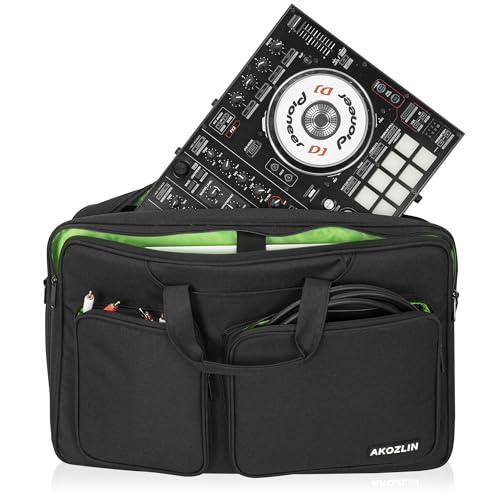 AKOZLIN Multi-layer Controller Gig Bag Padded Mixer Carry Case Fit For Pioneer DDJ FLX4 DJ Lite SB 2 3 SB2 SB3 DJ 400 RB Controller Travel Bag - size: 21.3"X13"X 5.5" for DDJ FLX4/SB