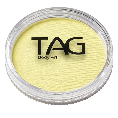 TAG Professional Face and Body Paint, Pastel Yellow 32gm, non toxic, hypoallergenic, easy to wash off, ideal for Kids Parties, Halloween, Cosplay and Events