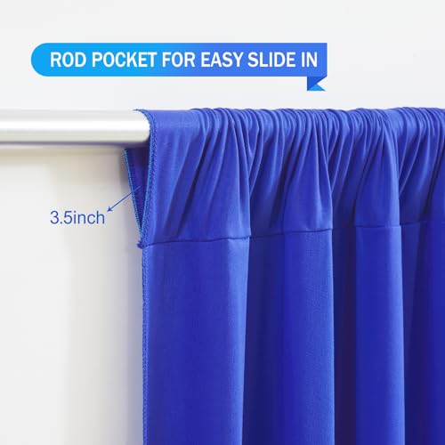 Royal Blue Backdrop Curtain 2 Panels-Wrinkle-Free Royal Blue Curtains Polyester Photography Drapes for Baby Shower Birthday Party Photo Background Backdrop Stand- 8 X10FT - color: Royal Blue, size: W4' x H10'(2 panels)